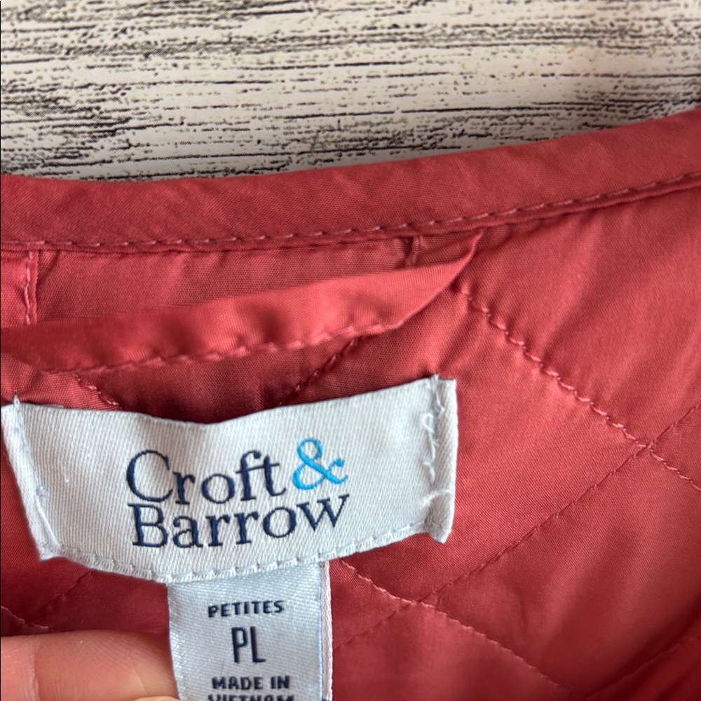 Womens Quilted Jacket Size large Petite Pink Barn y2k Outdoors - Picture 6 of 8